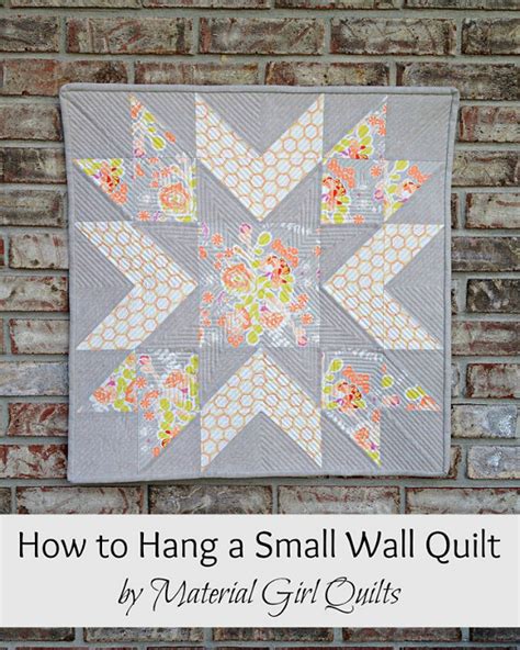 how to hang a small fabric quilt on metal wall|finishing a quilted wall hanging.